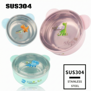 304 stainless steel children's bowls covered with cartoon rice bowls