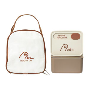 Double-deck Seasoning Box suit ，stainless steel liner, which can be heated in microwave oven，with thermal insulation bag
