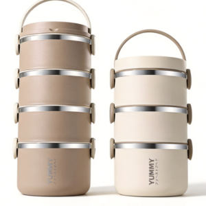 304 stainless steel insulated rice bucket with lid independent compartment fast food lunch box